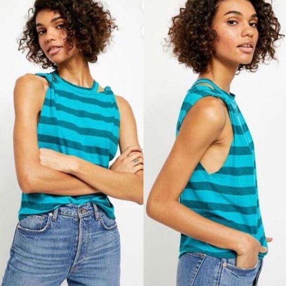 Free People The Twist Stripe Tank Size Small - Picture 1 of 5